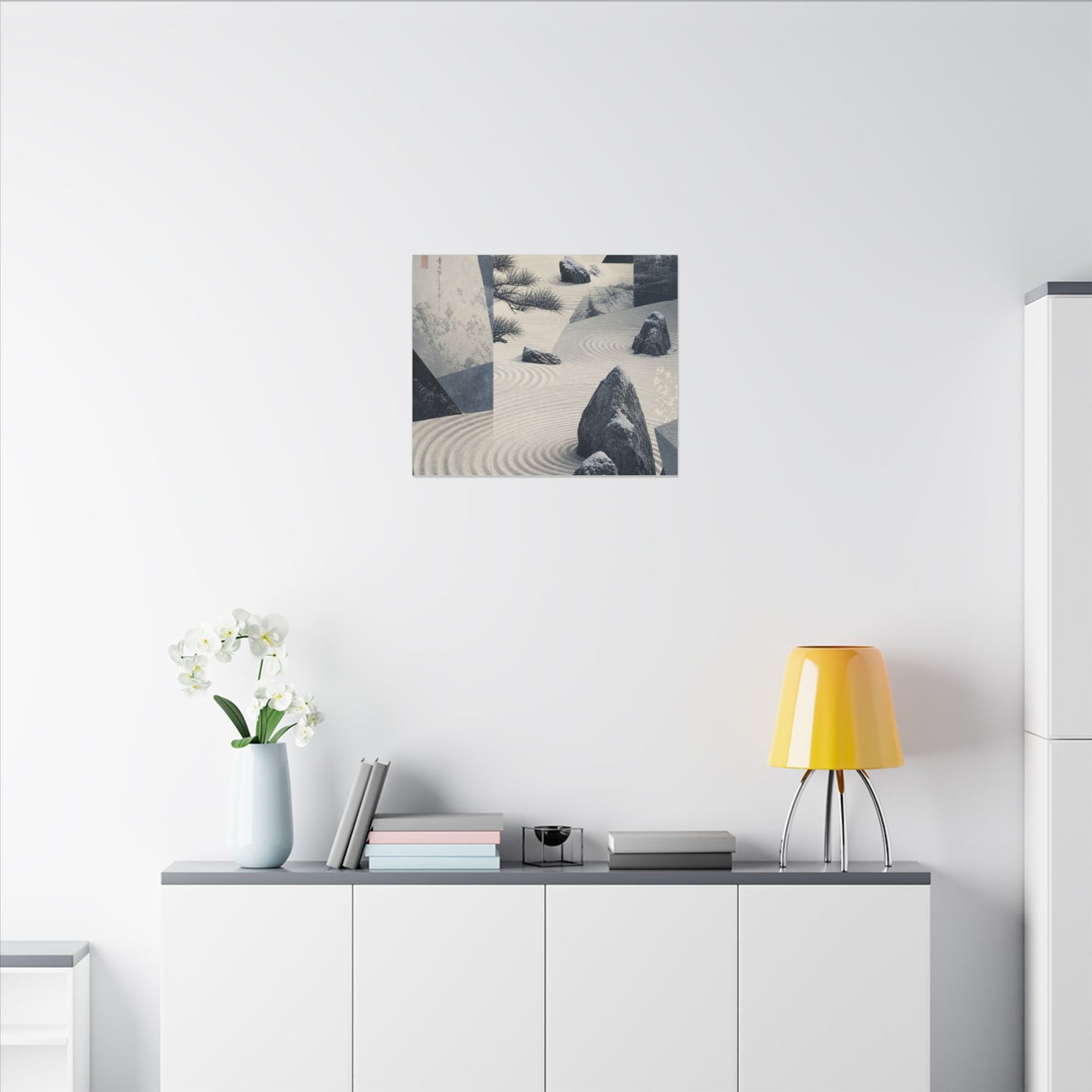 Seijaku Rock Garden Canvas Art - Zen Ukiyo E Inspired