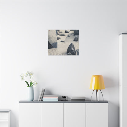 Seijaku Rock Garden Canvas Art - Zen Ukiyo E Inspired