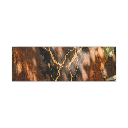 Kanso Rust Patina Canvas Art - Kintsugi Gold Vein