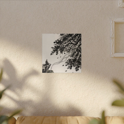 Serene Incense Smoke Canvas Art - Ukiyo E Inspired Zen