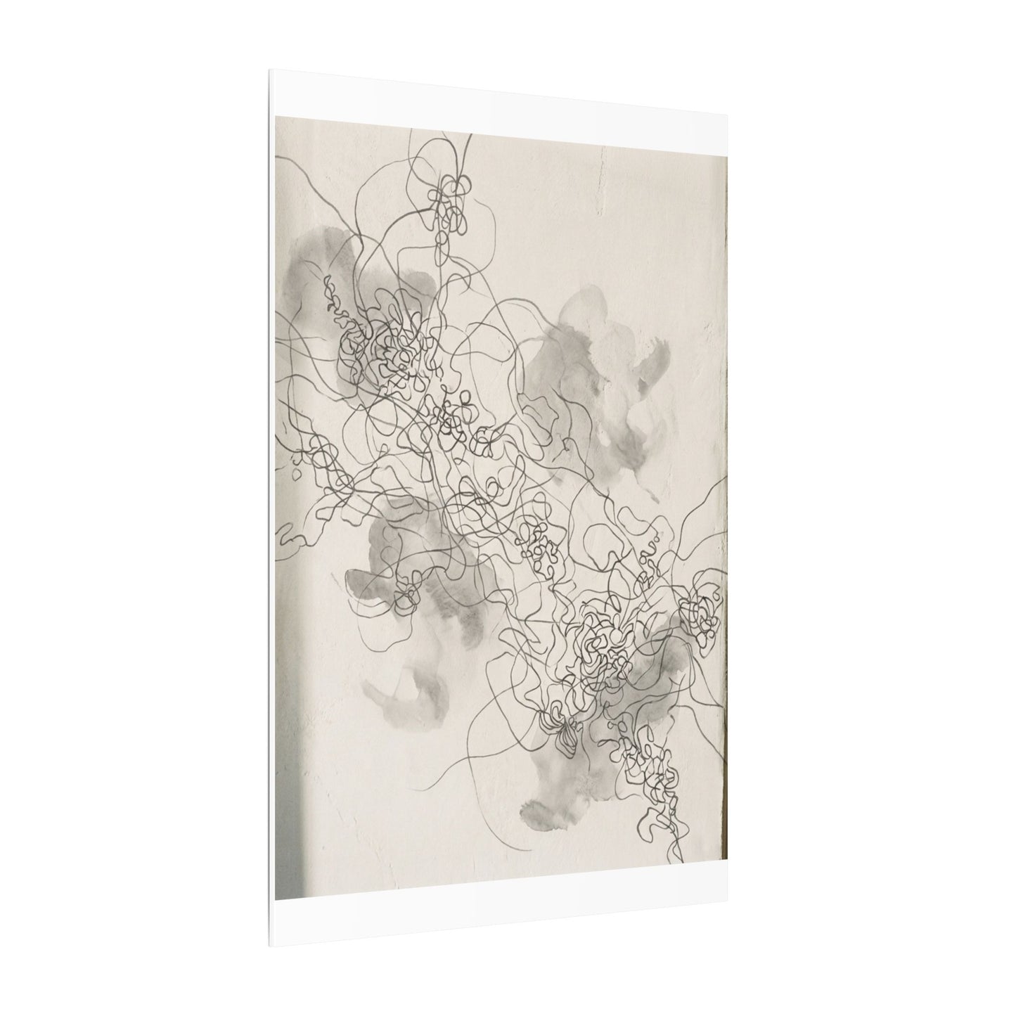 Shadow Play Spring Canvas Art | Dark Japandi Sophisticated Design