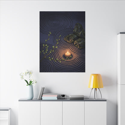 Mono No Aware Rock Garden Canvas Art - Zen Ukiyo E Inspired