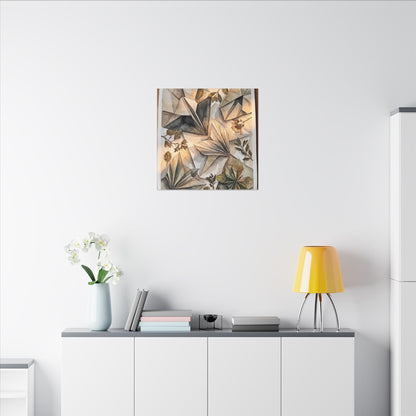 Golden Hour Paper Fold Canvas Art - Japandi Seijaku