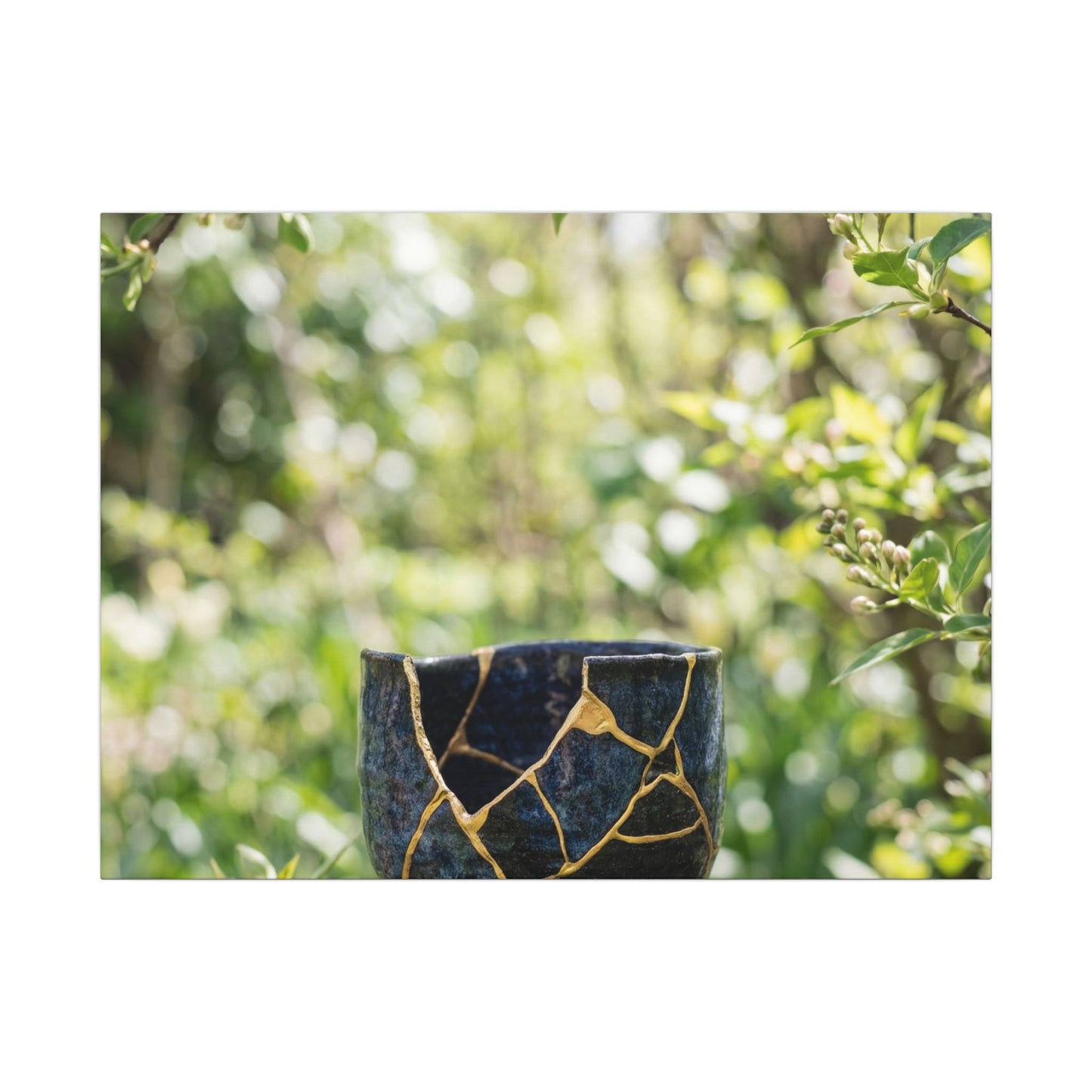 Kintsugi Broken Pottery in Dappled | Broken Beauty Canvas Art Art Print