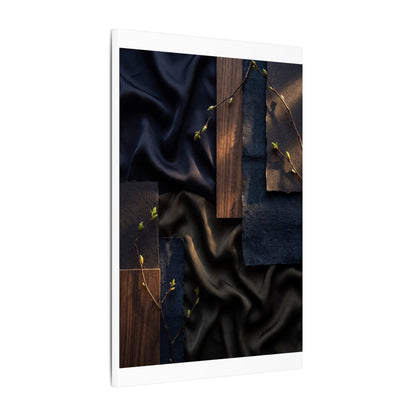 Silk Drape Spring Canvas Art | Dark Japandi Moody Design