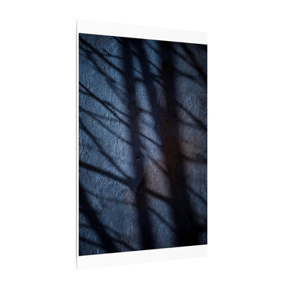 Dark Japandi Shadow Play in Moonlight | Moody Minimal Canvas Art