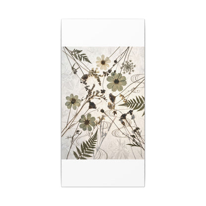 Japandi Dried Flowers in Golden Hour | Japanese Pattern Canvas Art