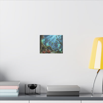 Spring Tea Ceremony Forest Whimsy Canvas Art | Cozy Decor