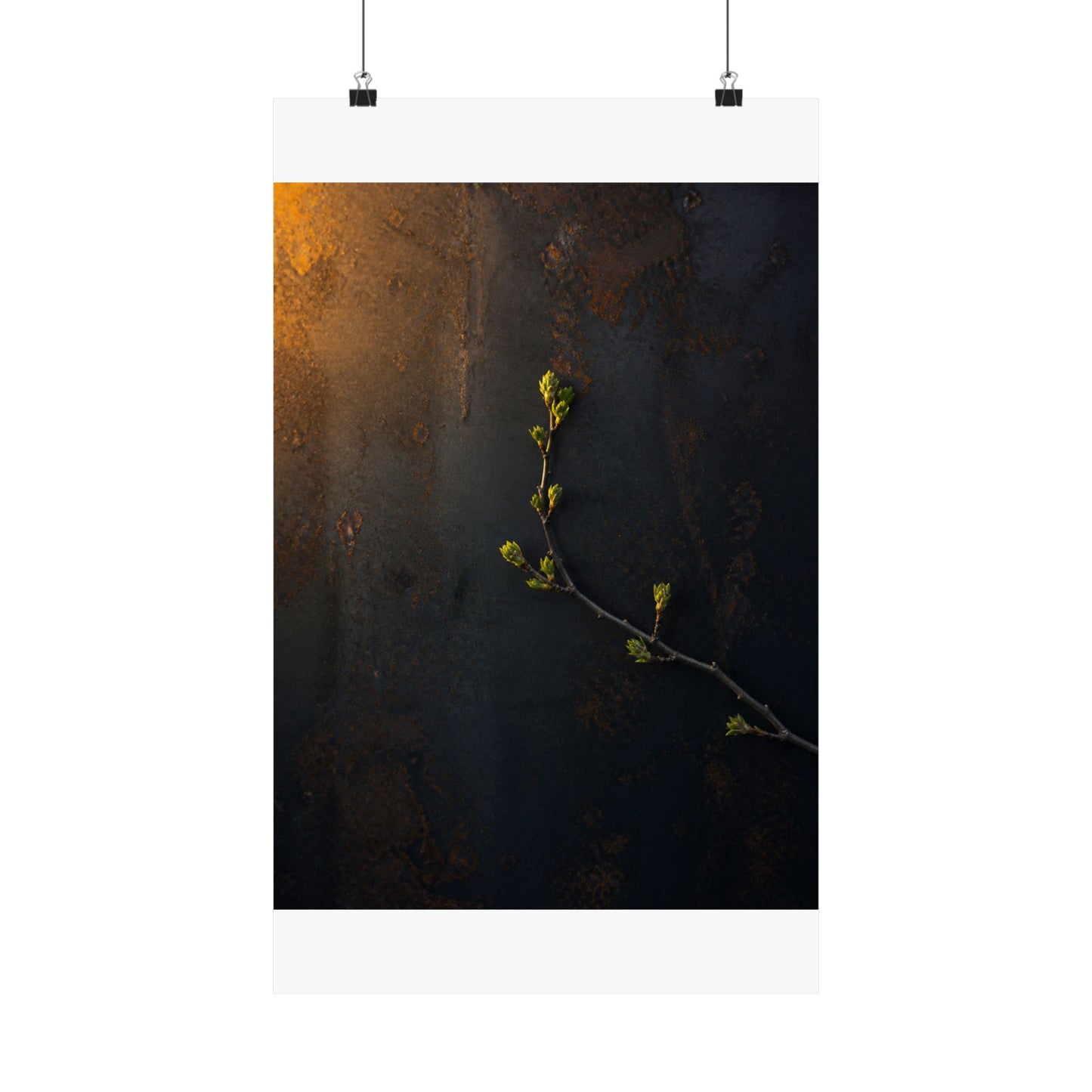 Bold Rust Patina Wall Art Print - Moody Minimal Dark Japandi