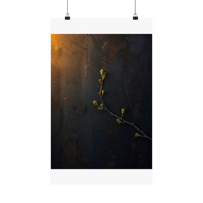 Bold Rust Patina Wall Art Print - Moody Minimal Dark Japandi