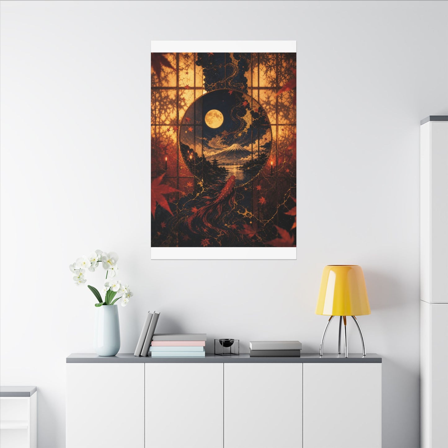 Beautiful Shoji Screen Canvas Art - Gold Vein Kintsugi