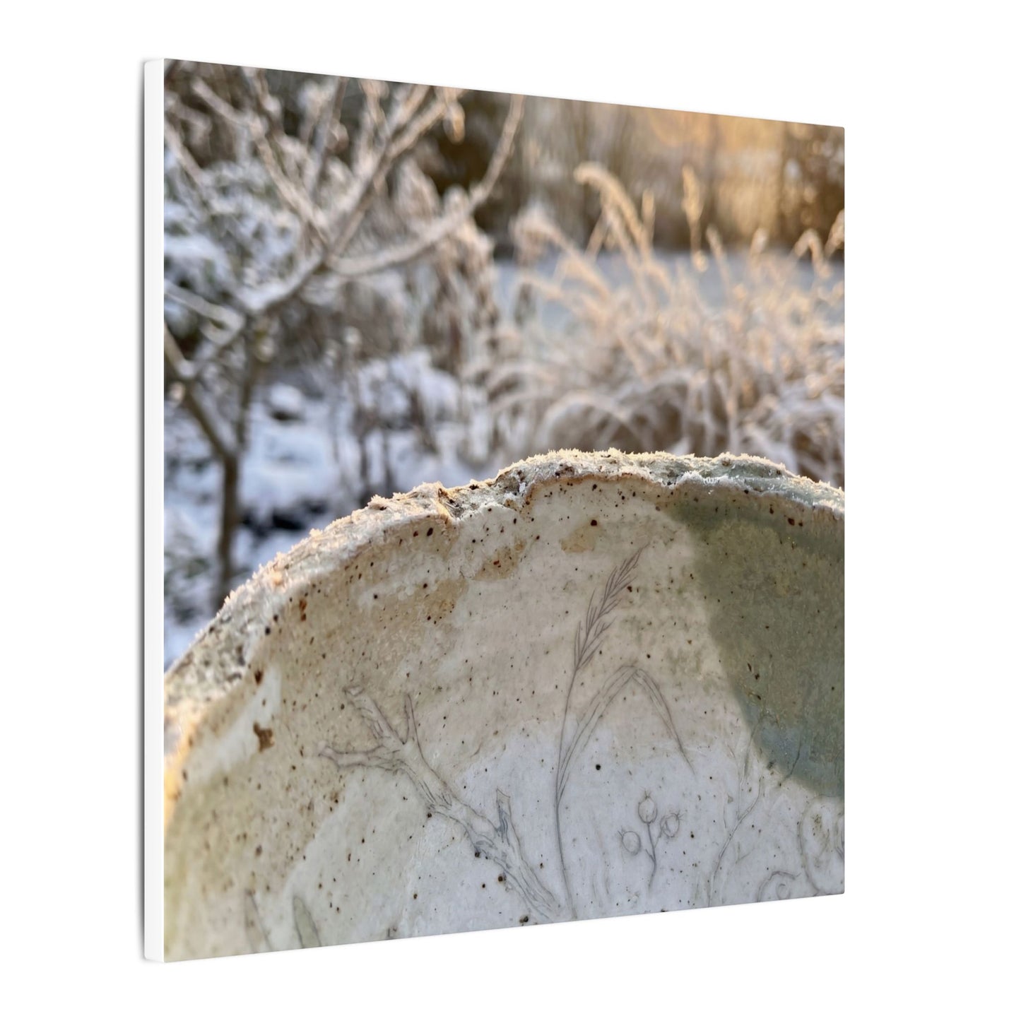 Ceramic Bowl Canvas Art | Winter Japandi Minimal Line Art