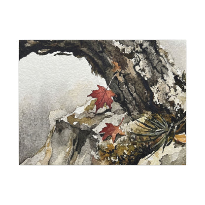 Pine Tree Autumn Canvas Art | Japandi Earthy Design Art Print