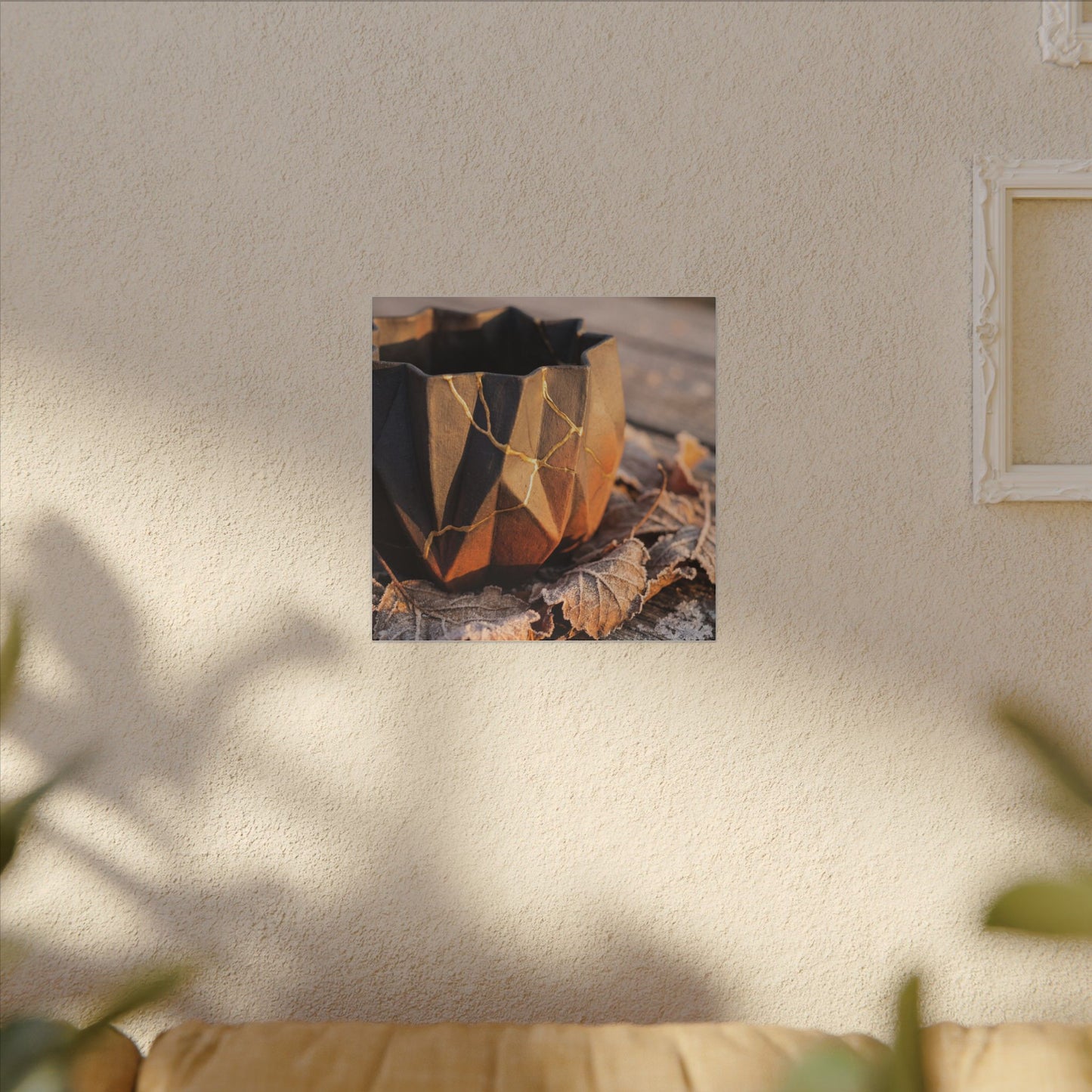Paper Fold Gold Repair Canvas Art | Philosophical Kintsugi Art