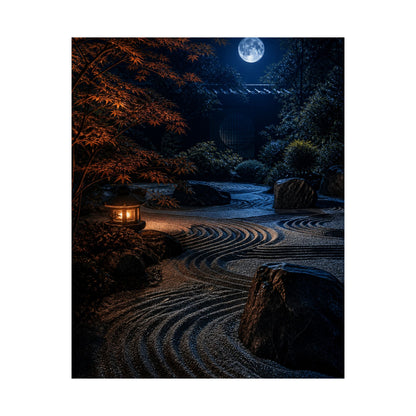 Datsuzoku Rock Garden Wall Art Print - Dark Japandi Shadow Zen