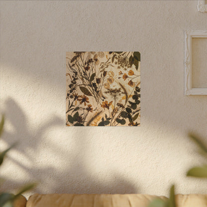 Dried Flowers Summer Canvas Art | Japandi Neutral Design