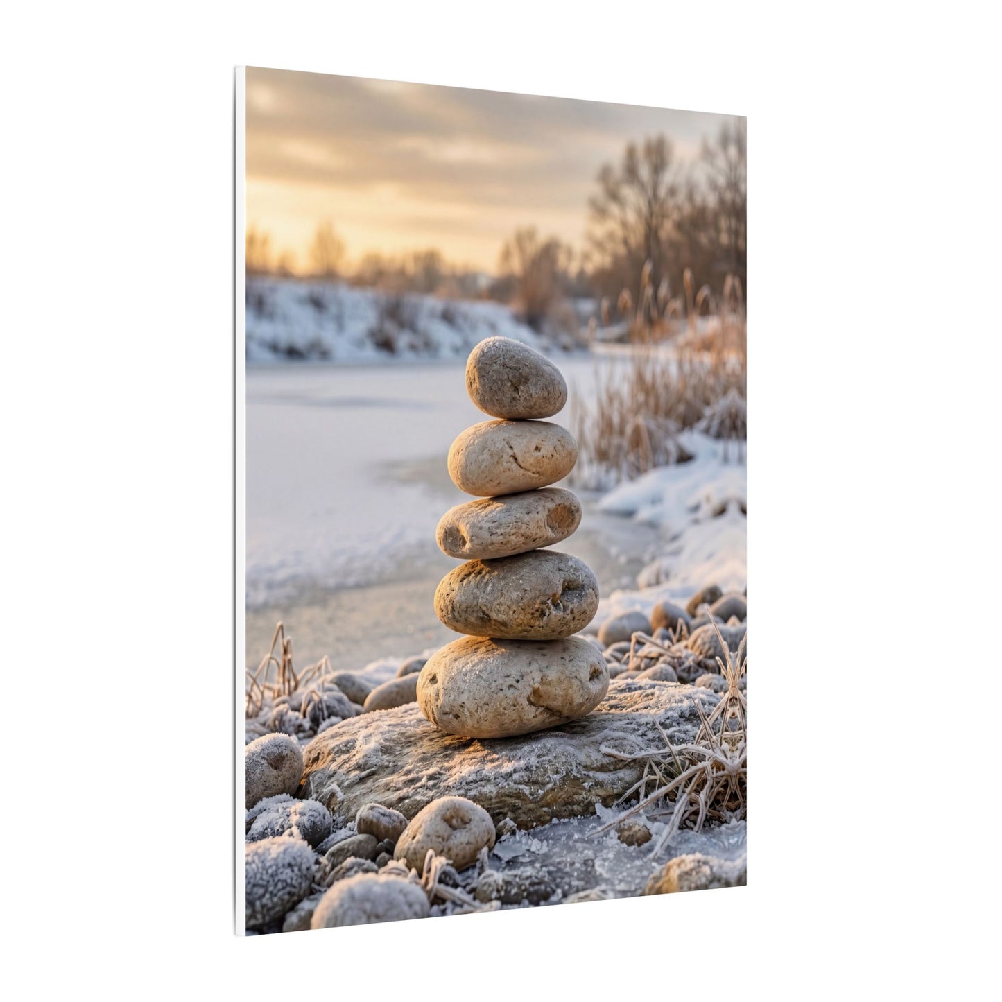 Ma River Stones Canvas Art - Japandi Japanese Pattern