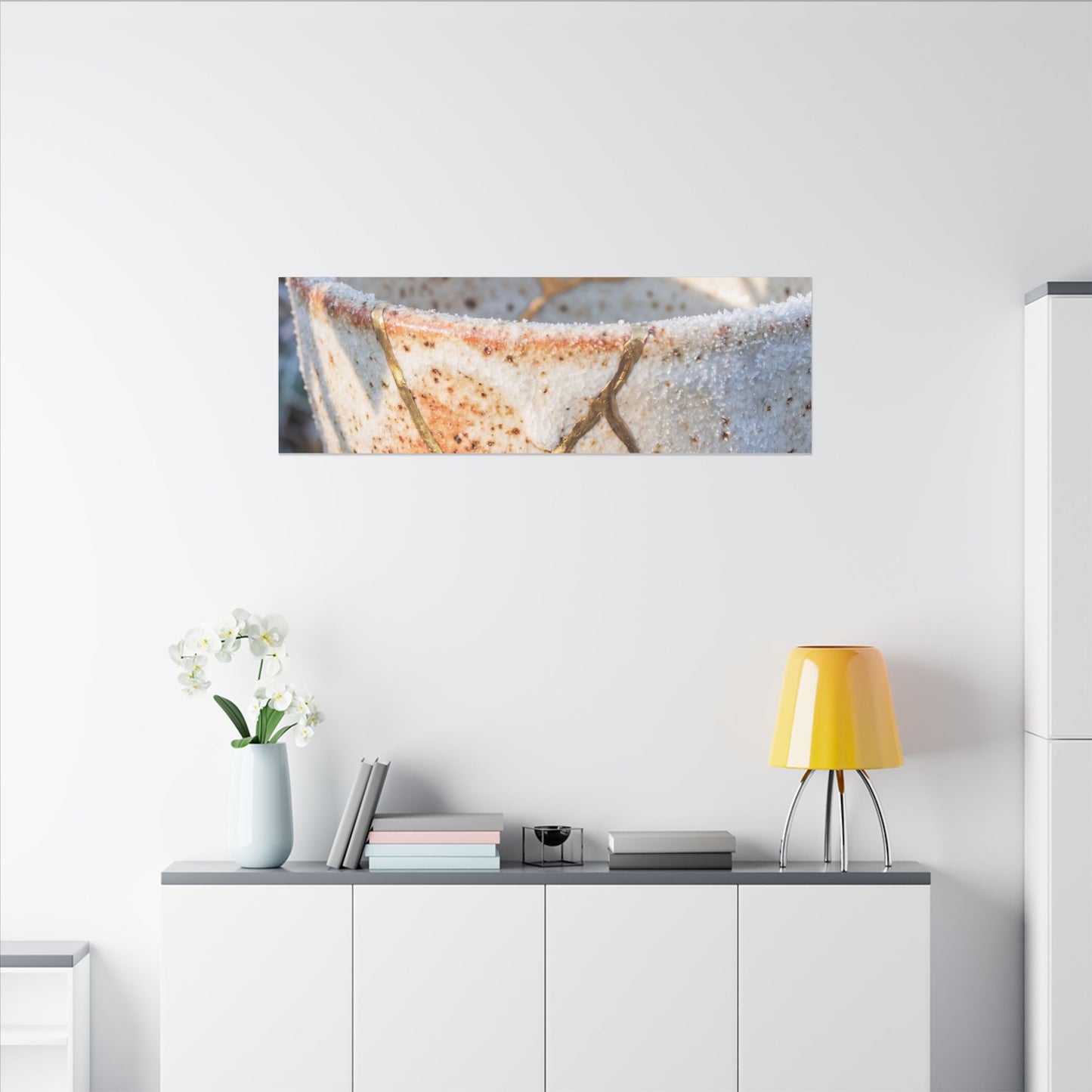 Resilient Ceramic Bowl Canvas Art - Gold Vein Kintsugi