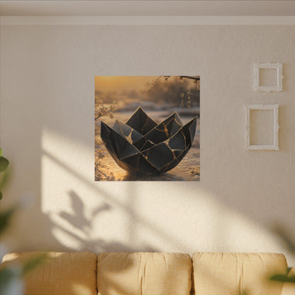 Kintsugi Paper Fold in Golden Hour | Gold Repair Canvas Art
