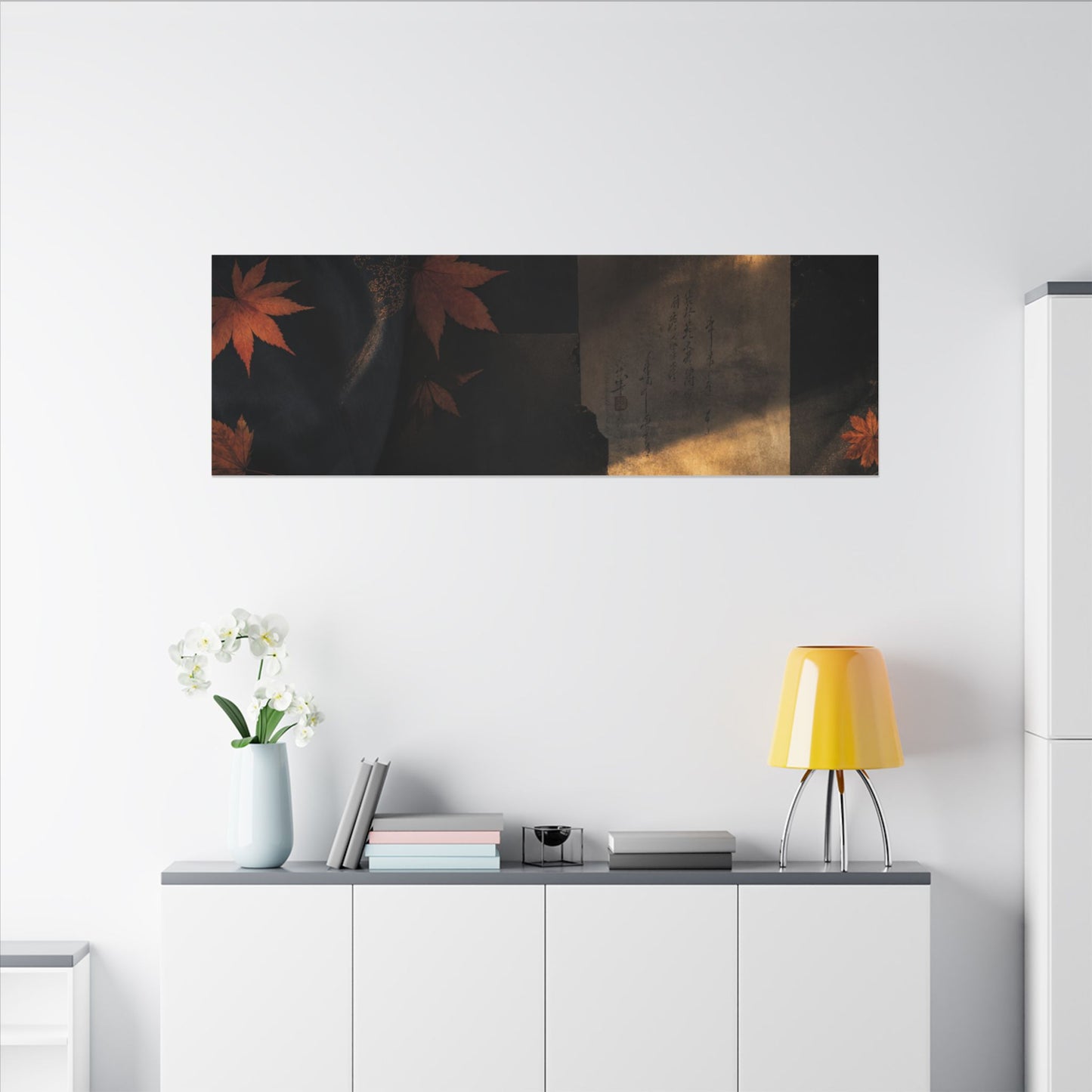 Autumn Silk Drape Shadow Zen Canvas Art | Bold Decor