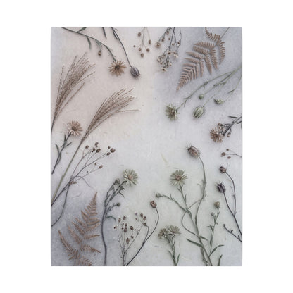 Dried Flowers Japanese Pattern Canvas Art | Elegant Japandi Art
