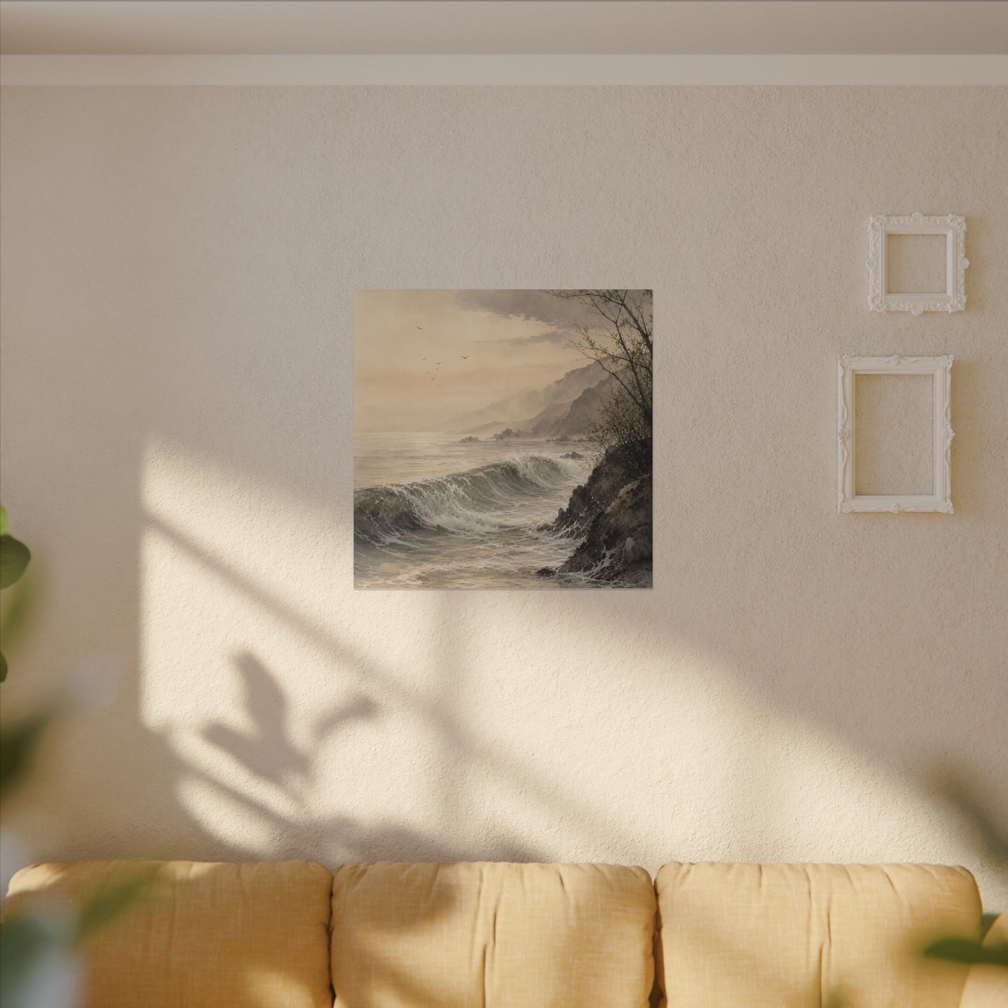 Ocean Wave Spring Canvas Art | Japandi Elegant Design