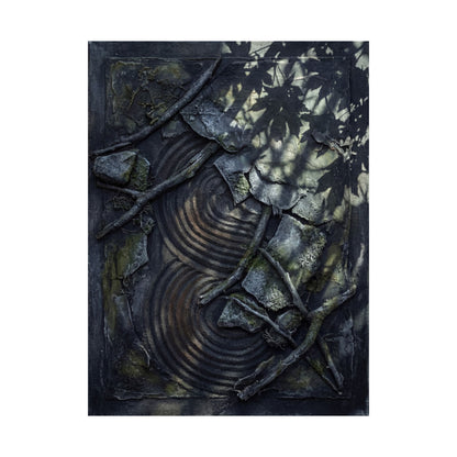 Winter Rock Garden Dark Texture Wall Art Print | Moody Decor