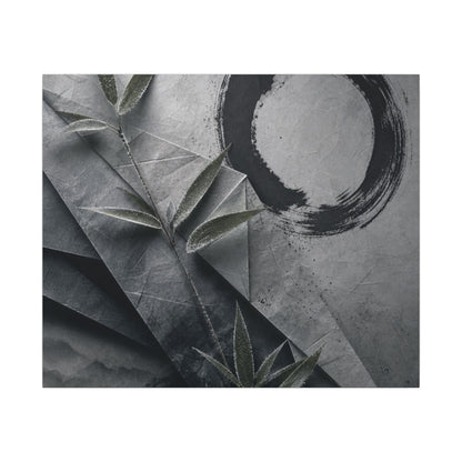 Winter Paper Fold Enso Canvas Art | Serene Decor