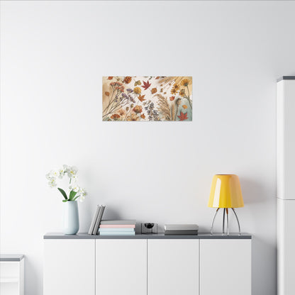 Dried Flowers Canvas Art | Autumn Japandi Watercolor Art