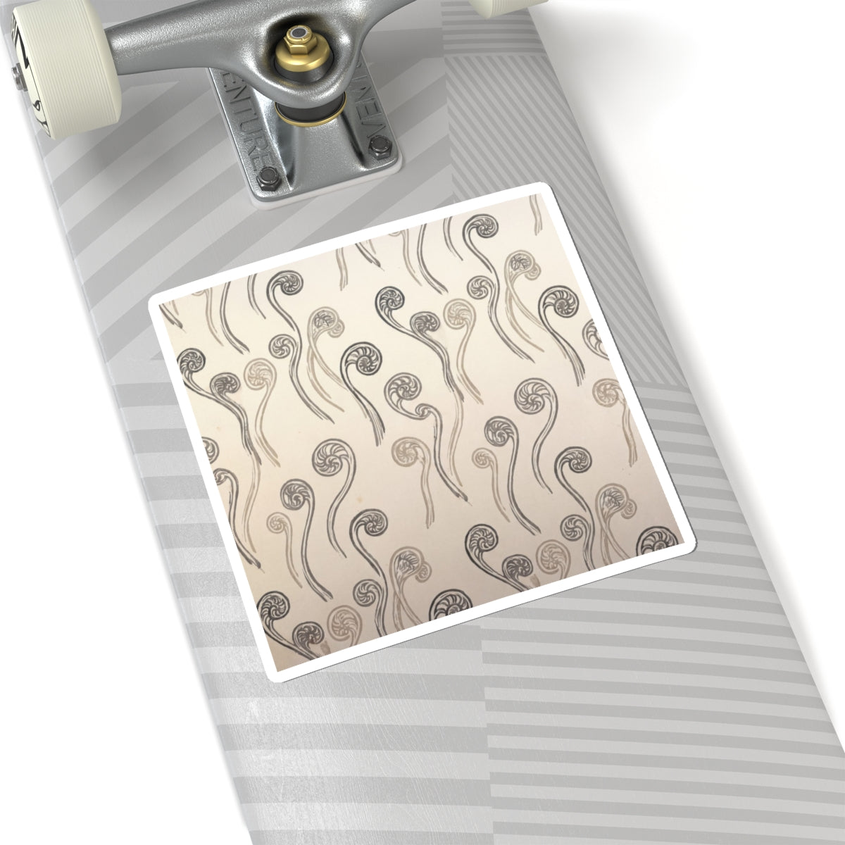 Summer Fern Unfurling Japanese Pattern Sticker | Neutral Decor