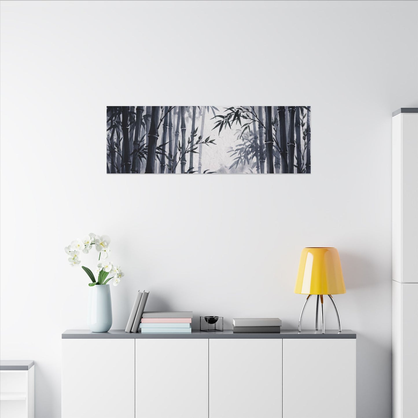 Tranquil Bamboo Grove Canvas Art - Sumi E Zen