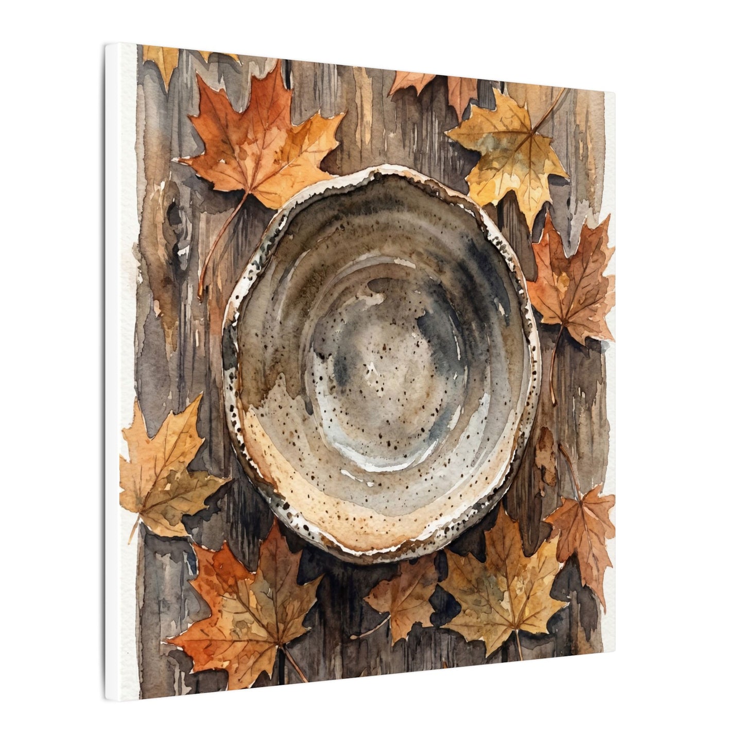 Ma Ceramic Bowl Canvas Art - Japandi Watercolor