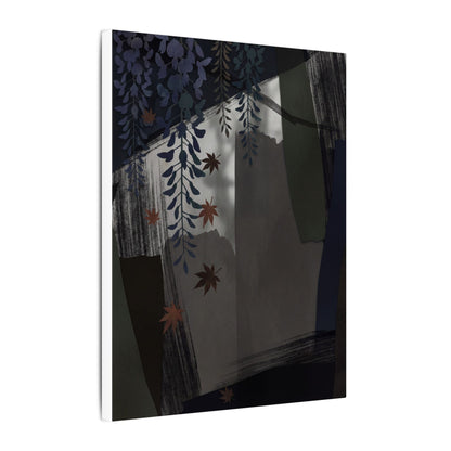 Wisteria Autumn Canvas Art | Dark Japandi Moody Design
