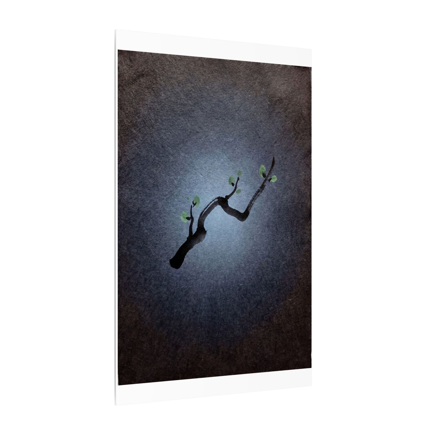 Ink Brushstroke Canvas Art | Spring Dark Japandi Moody Minimal Art