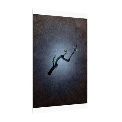 Ink Brushstroke Canvas Art | Spring Dark Japandi Moody Minimal Art