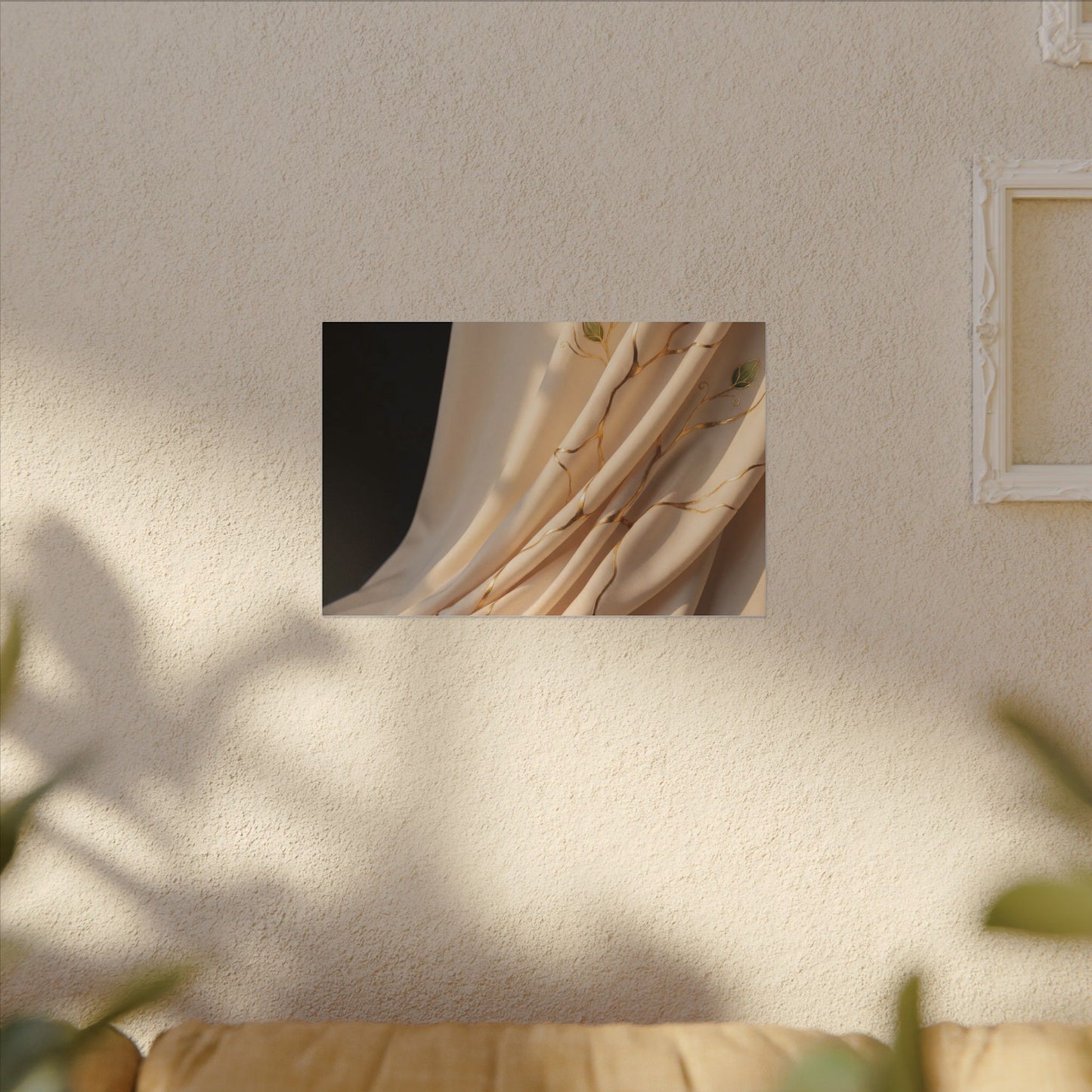 Golden Hour Silk Drape Canvas Art - Kintsugi Fukinsei