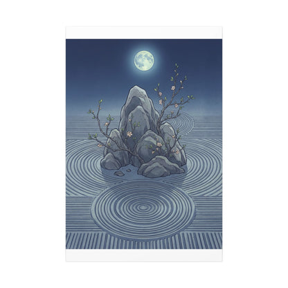 Spring Rock Garden Ukiyo E Inspired Canvas Art | Tranquil Decor