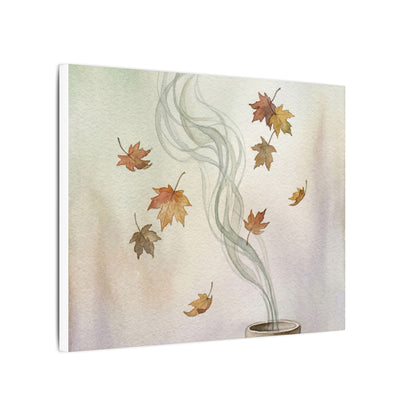 Incense Smoke Canvas Art | Autumn Japandi Watercolor Art
