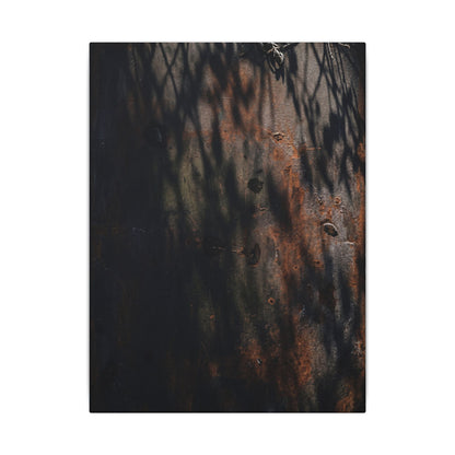 Rust Patina Shadow Zen Canvas Art | Luxurious Dark Japandi Art