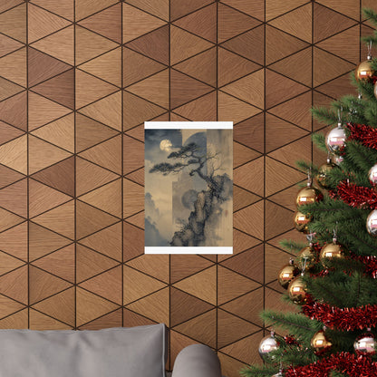 Ma Pine Tree Wall Art Print - Japandi Japanese Pattern
