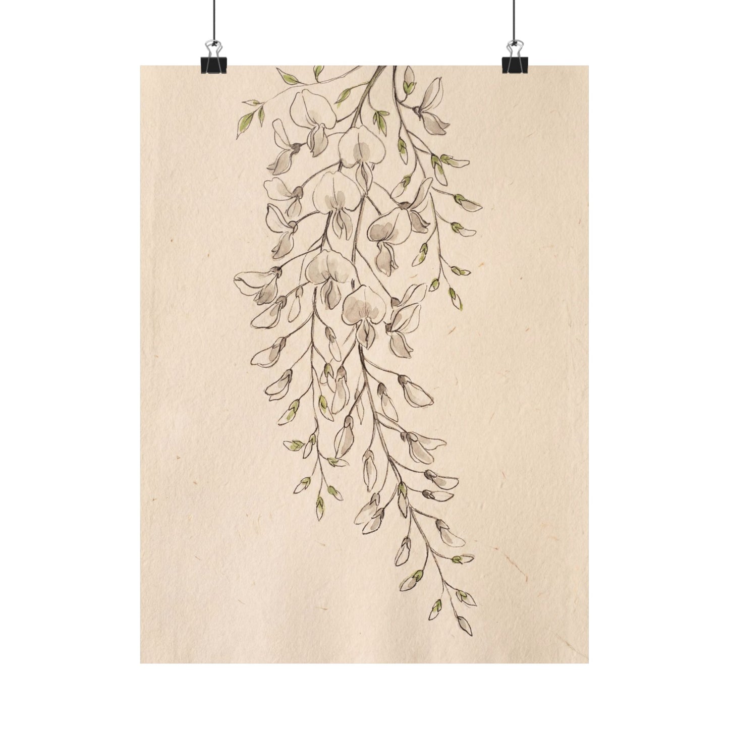 Golden Hour Wisteria Wall Art Print - Japandi Seijaku Art Print