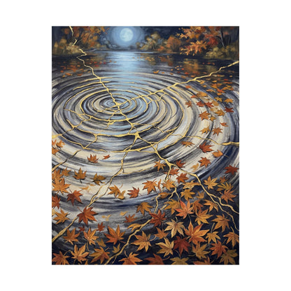 Water Ripple Gold Repair Wall Art Print | Philosophical Kintsugi Art