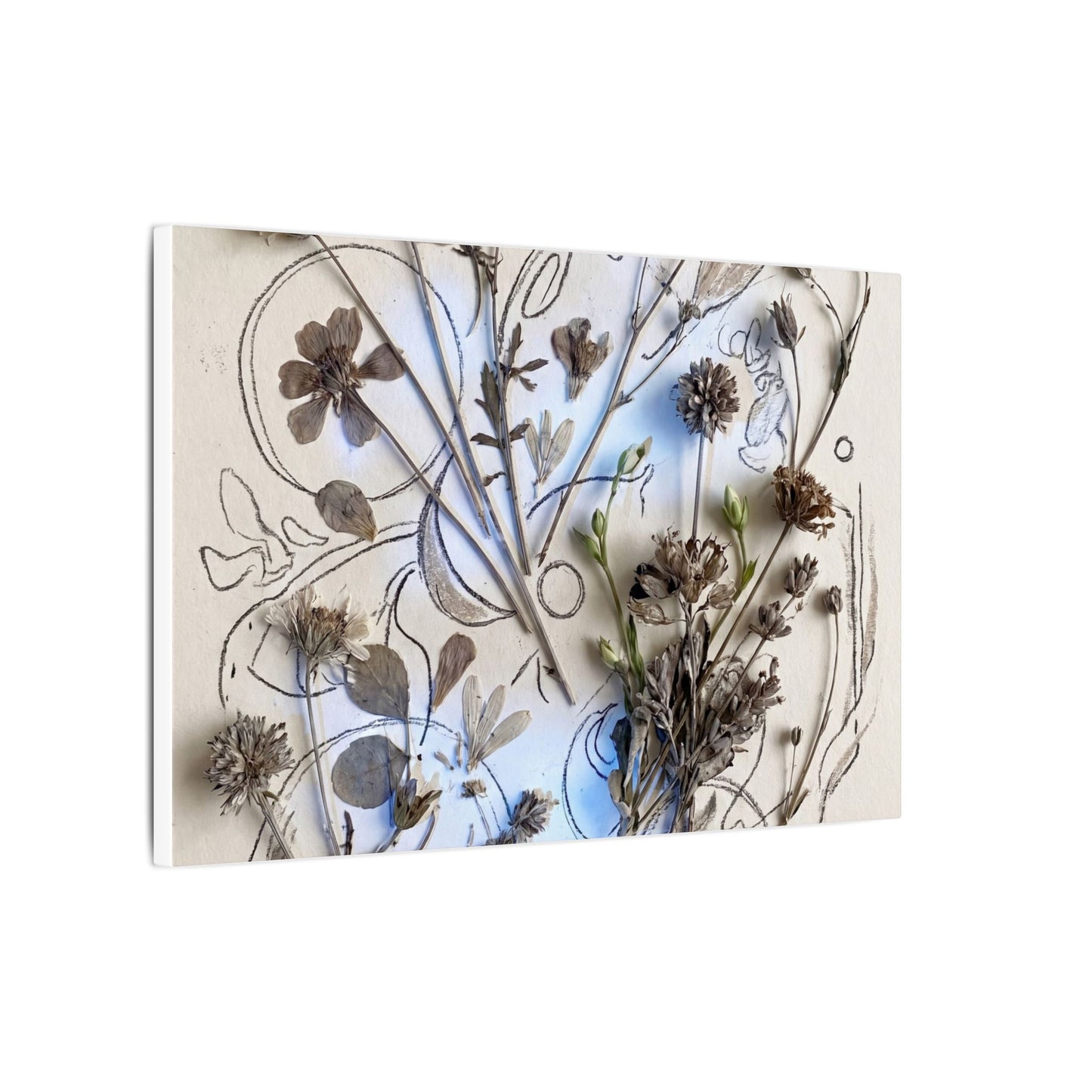 Dried Flowers Minimal Line Canvas Art | Elegant Japandi Art