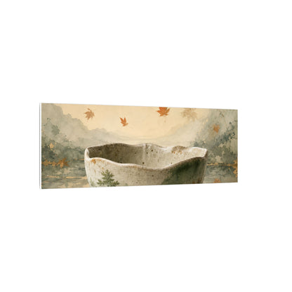Autumn Ceramic Bowl Watercolor Canvas Art | Cozy Decor