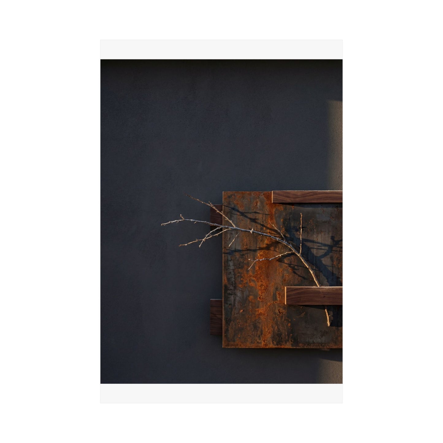 Ma Rust Patina Wall Art Print - Dark Japandi Dark Texture