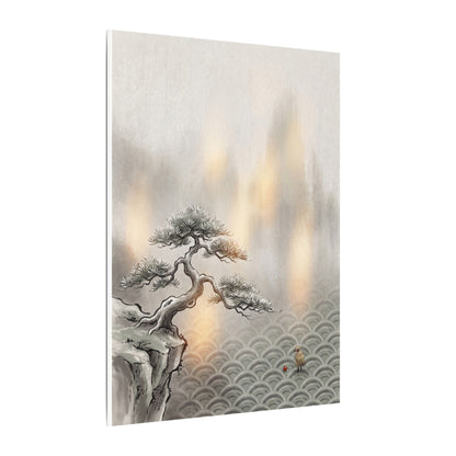 Pine Tree Canvas Art | Winter Japandi Japanese Pattern Art