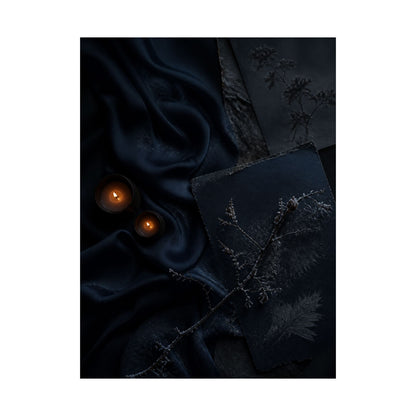 Silk Drape Wall Art Print | Winter Dark Japandi Moody Minimal Art