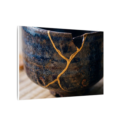 Tea Ceremony Autumn Canvas Art | Kintsugi Healing Design
