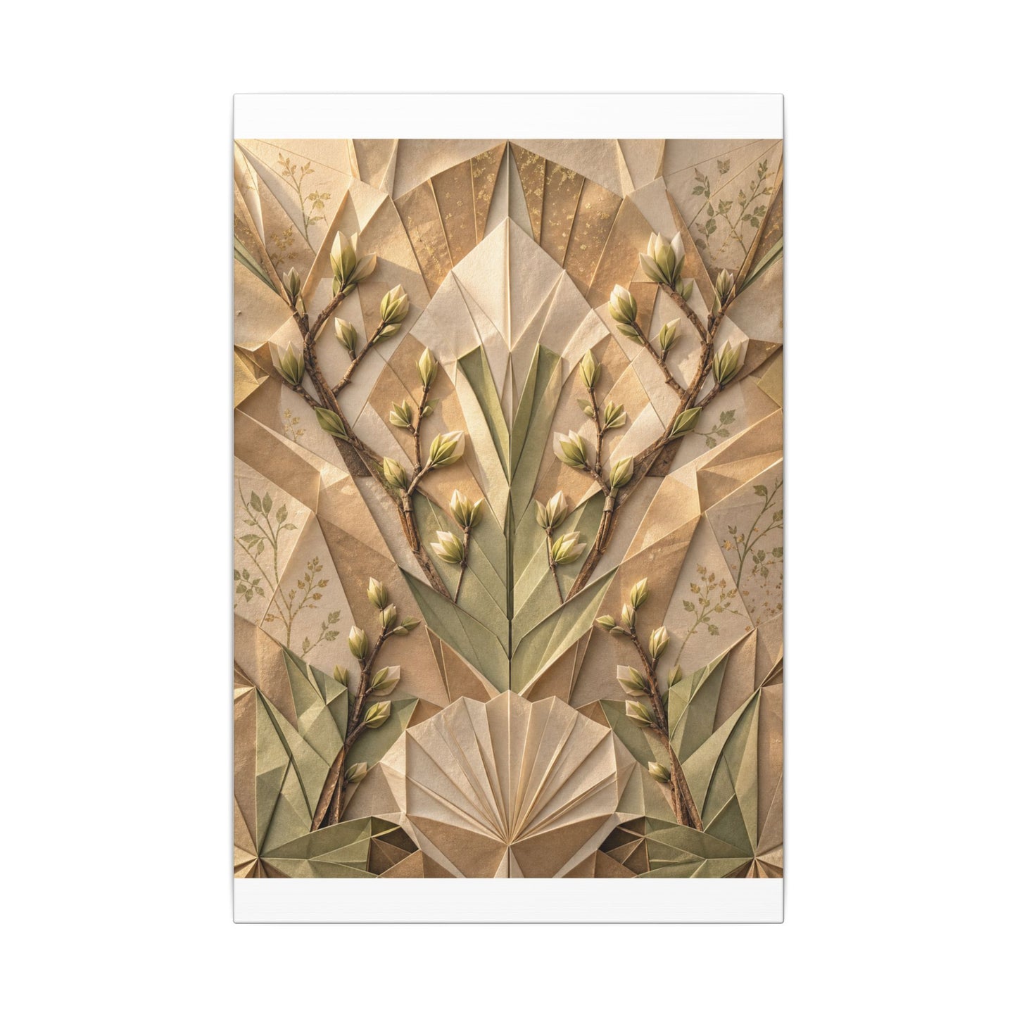 Kanso Paper Fold Canvas Art - Japandi Japanese Pattern