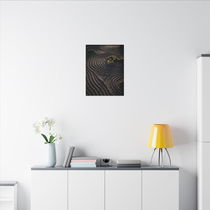 Spring Rock Garden Shadow Zen Canvas Art | Atmospheric Decor